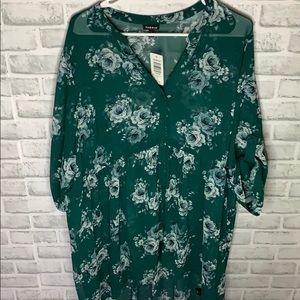 💚BRAND NEW💚 Green Floral Babydoll Tunic